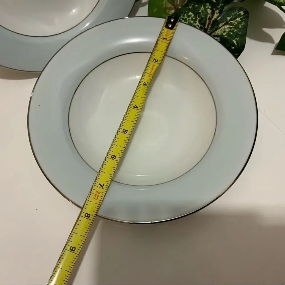 Noritake Bluedale 5533 SALAD BOWL Set of 2  Light Blue Rim Vintage 1950’…